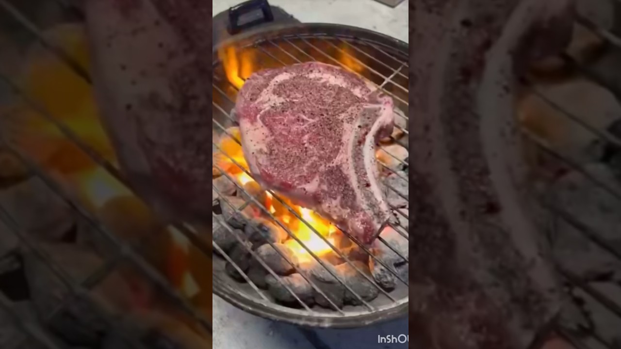 Individual Beef chops on Charcoal Grill.#dinner #love #youtuber