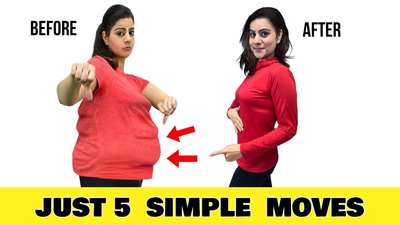 5 Simple Moves To Lose Belly Fat At Home For Beginners | Try It Once & Thank Me Later