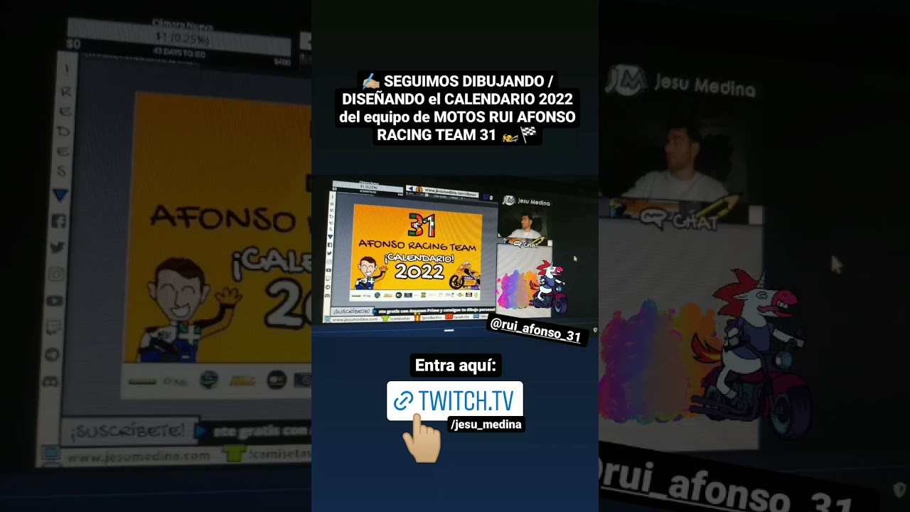 SEGUIMOS DIBUJANDO / DISEÑANDO el CALENDARIO 2022 del equipo de MOTOS RUI AFONSO RACING TEAM 31 🏍️🏁