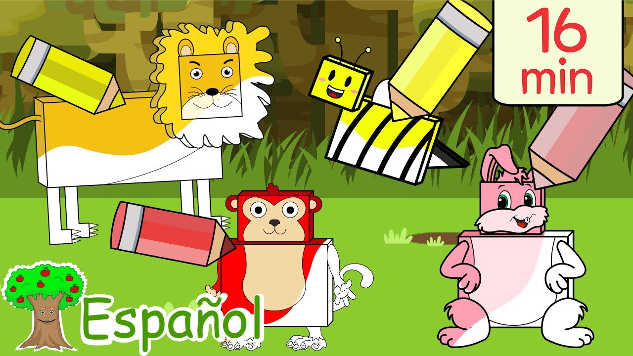 Animales Salvajes, Colores Y Más Canciones Infantiles | English Tree Español