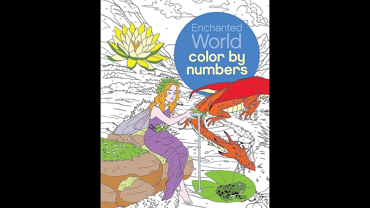 Flip Through Enchanted World Color by Number Coloring Book