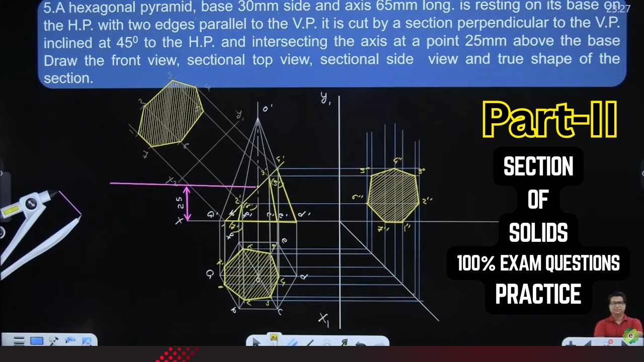 SECTION OF SOLIDS 🔥 | 100% Exam Questions | Semester Exam 2026 | Part-II