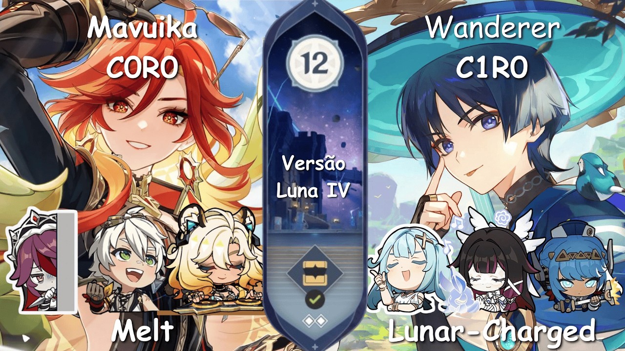Spiral Abyss Piso 12 Showcase | C0R0 Mavuika & C1R0 Lunar-Wanderer | Genshin Impact Luna 4/6.3