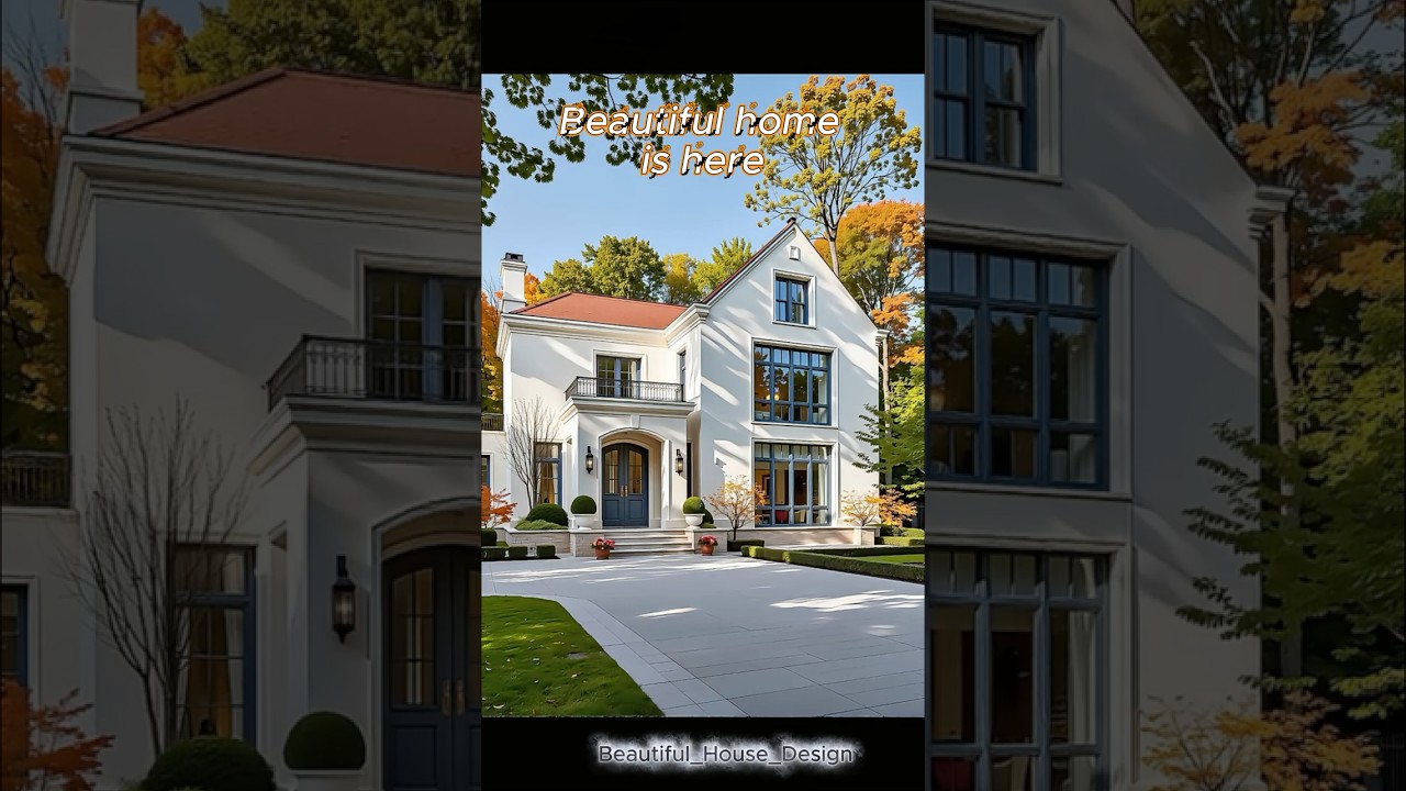 The Beautiful House is Nestled in The Middle Of Autumn #housedesign #home #fyp #house #dreamhome
