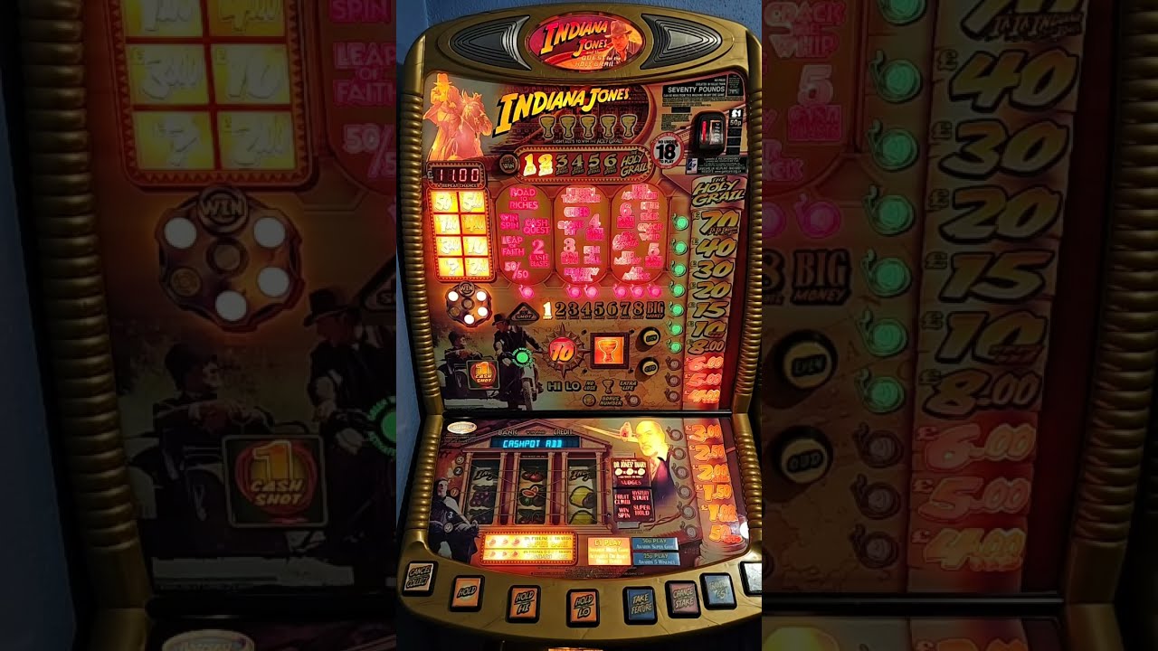 RERUN OF LIVE STREAM. INDIANA JONES AND THE QUEST FOR THE HOLY GRAIL FRUIT MACHINE. £1 PLAY GAMEPLAY