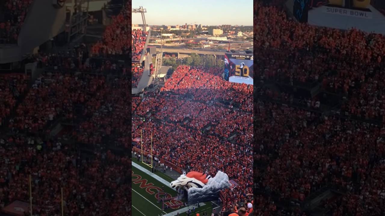 Denver Broncos intro with super bowl MVP's and surprise appearance from Peyton Manning