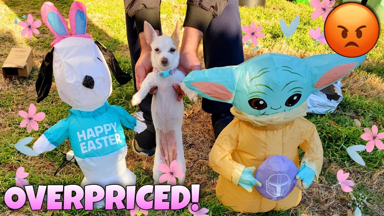 OVERPRICED Tiny Easter Inflatables Snoopy & Yoda Blow Ups 2022 #ripoff
