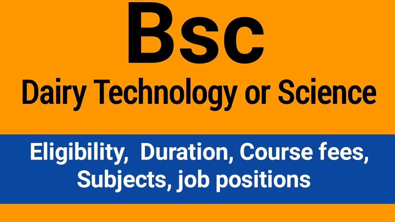 bsc in Dairy technology full information in Hindi | bsc dairy Science course detail | best course |