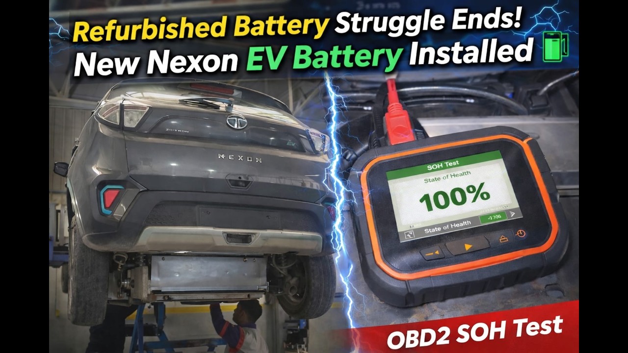 “Refurbished Battery Struggle Ends! New Nexon EV Battery Installed 🔋 | OBD2 SOH Test”