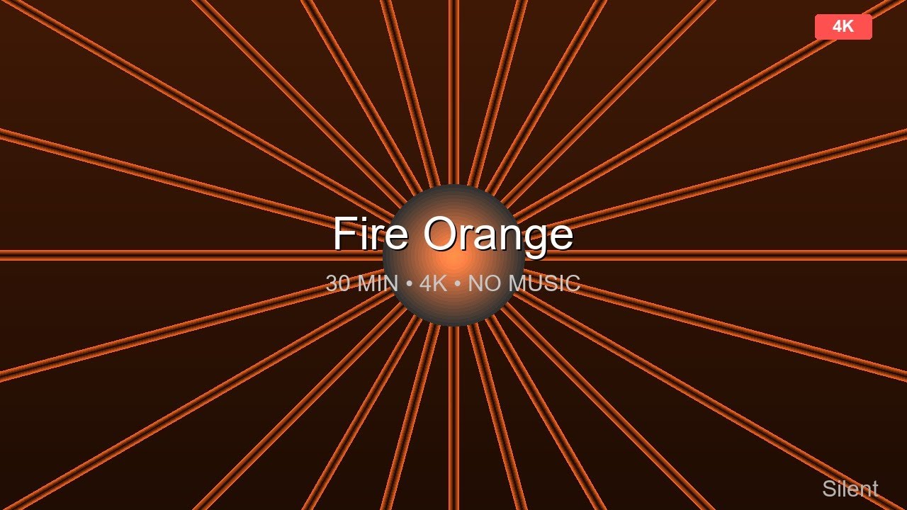 Fire Orange Starburst 🔥 30 Minutes 4K Relaxing Ambient Video No Music, Pure Visual Relaxation