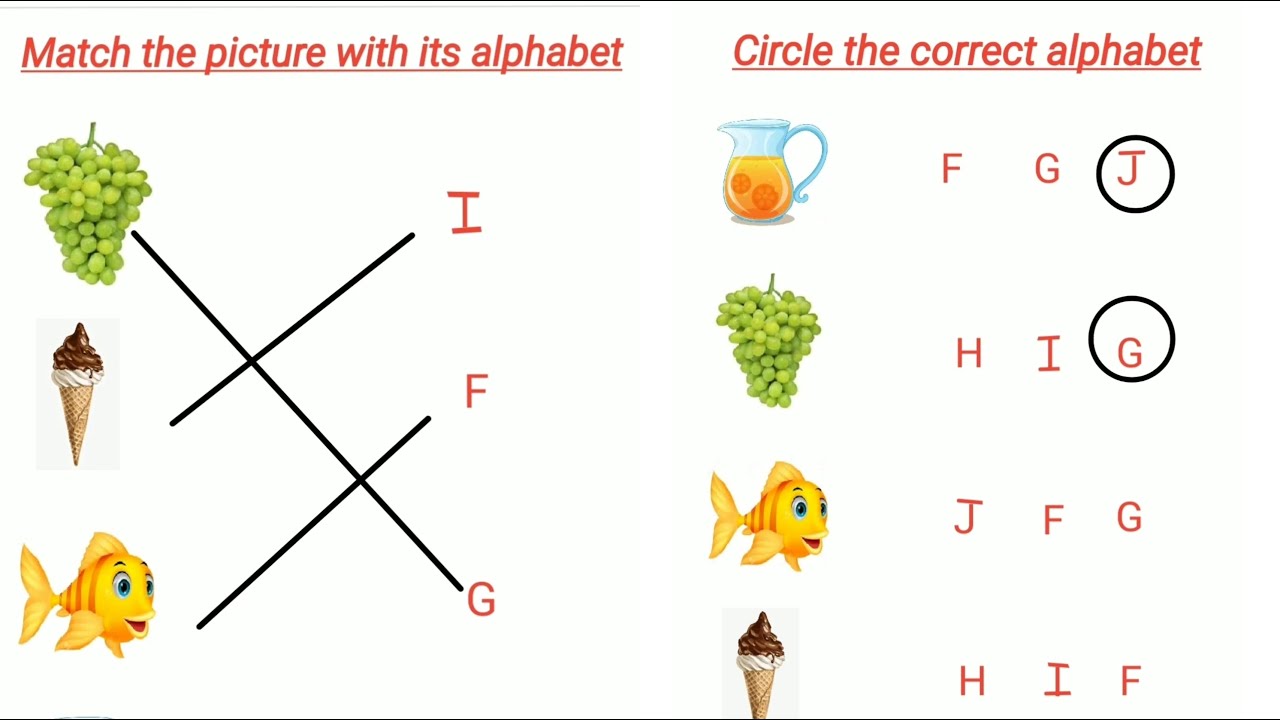 Circle the Correct Alphabet | Match the picture with its Alphabet | English | Nursery Learning