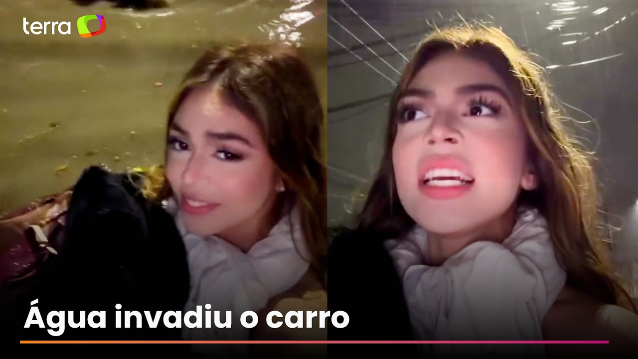 Melody fica presa em enchente no Rio e precisa abandonar carro de luxo: 'Cadê jetski?'