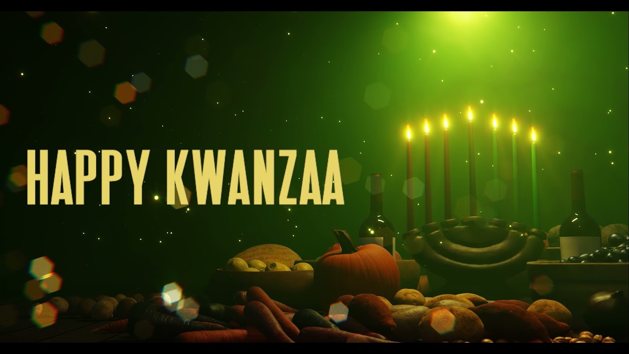 2 Hour Happy Kwanzaa Background in Green and Gold with Holiday Music