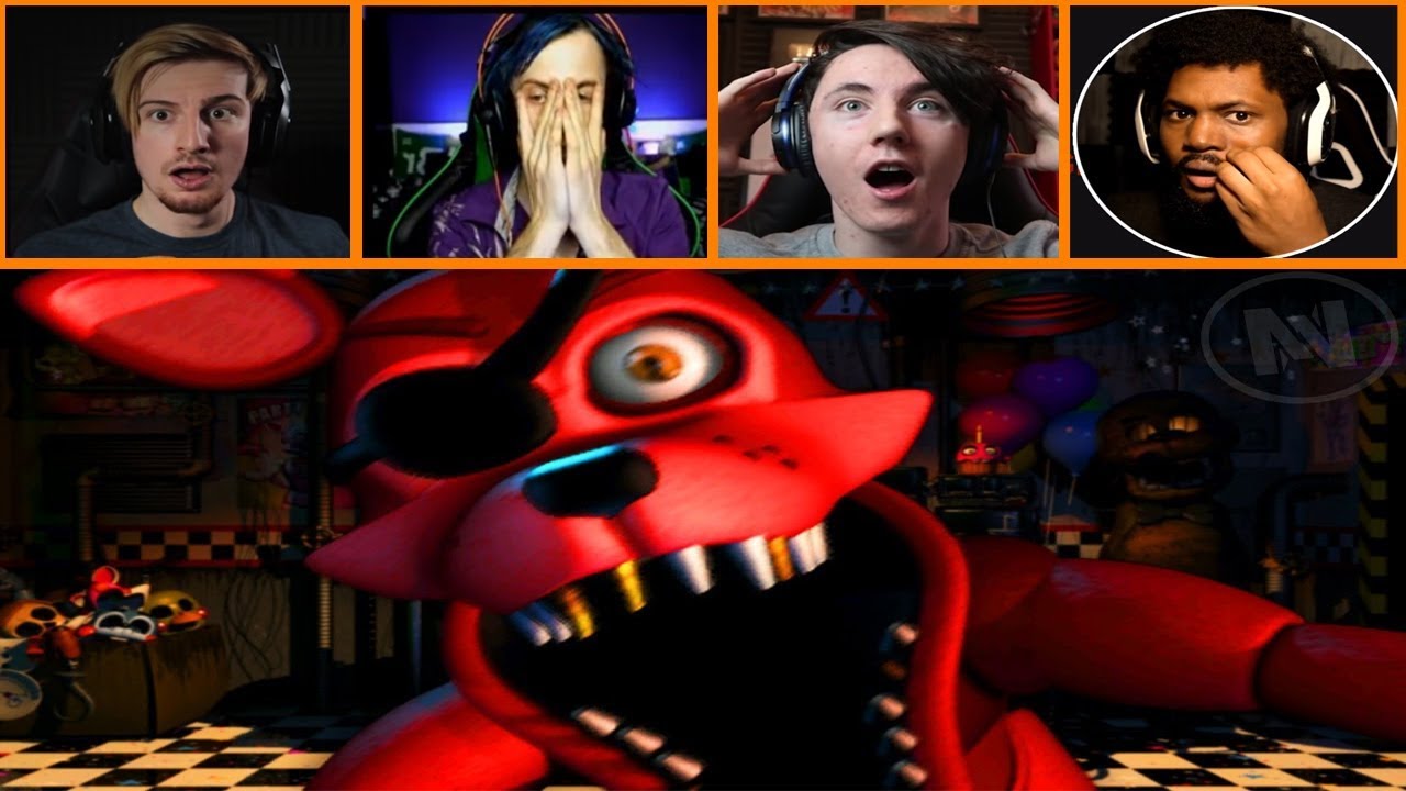 Let's Players Reaction To Rockstar Foxy's Jumpscare | Fnaf Ultimate Custom Night