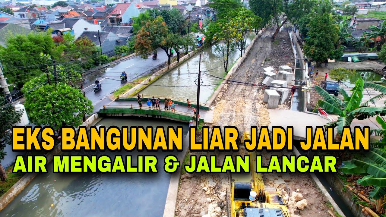 EKS BANGUNAN LIAR LANGSUNG DI JADIKAN JALAN, DRAINASE DI BENAHI KINI ALIRAN AIR MULAI LANCAR