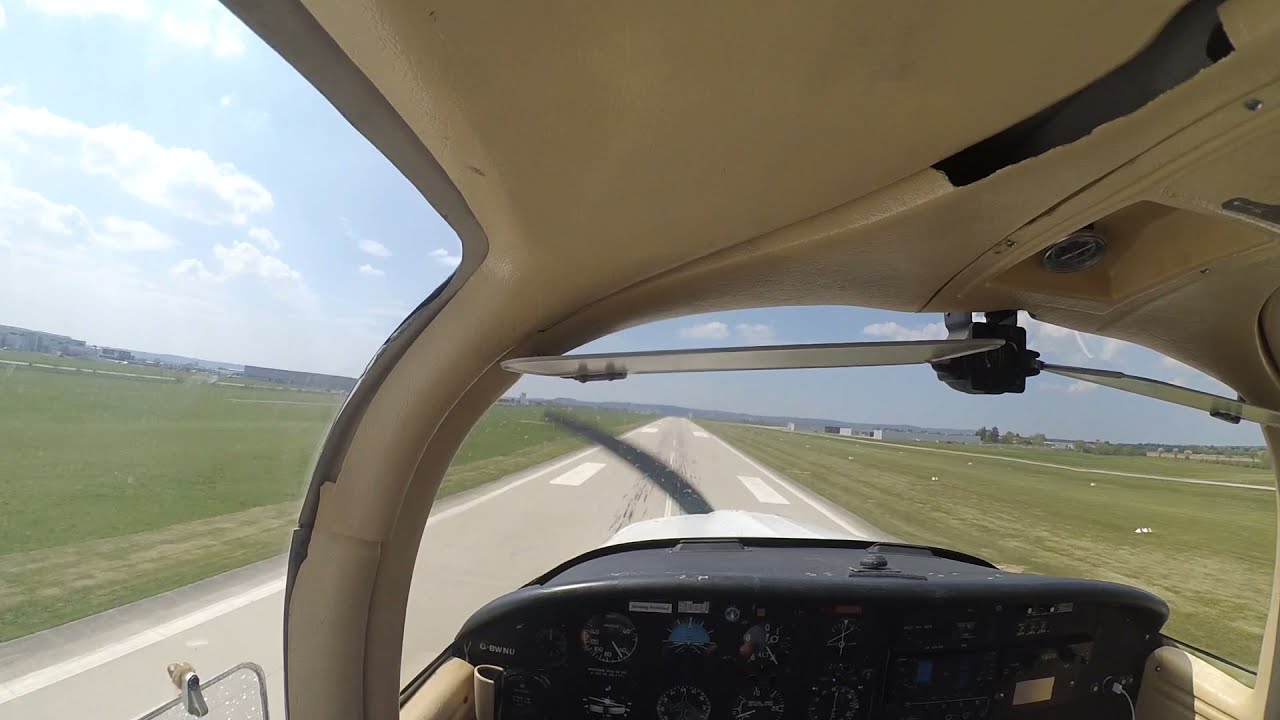 EDTY Landing at Adolf Wuerth Schwäbisch Hall airport PA-38