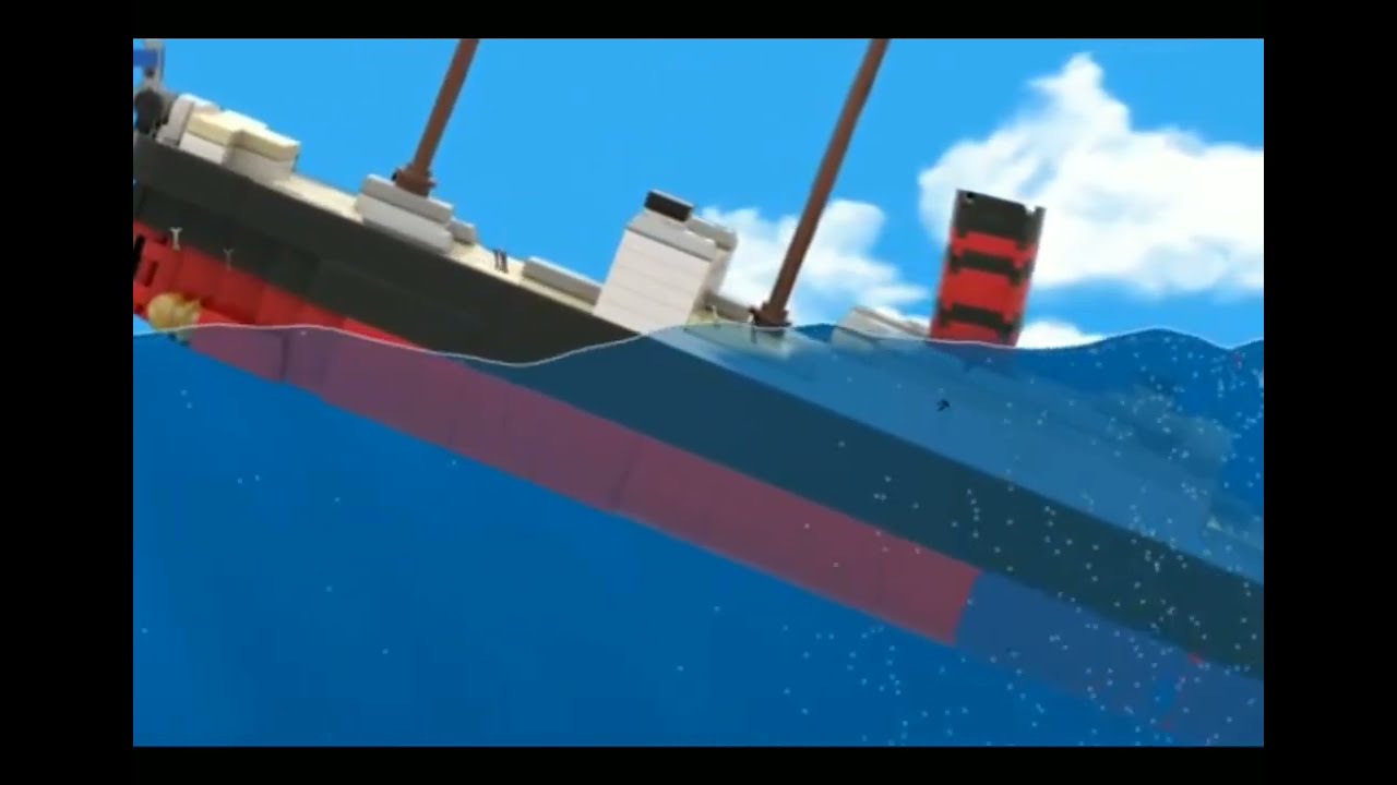 Lego Carpathia sinking like Titanic (Floating Sandbox)