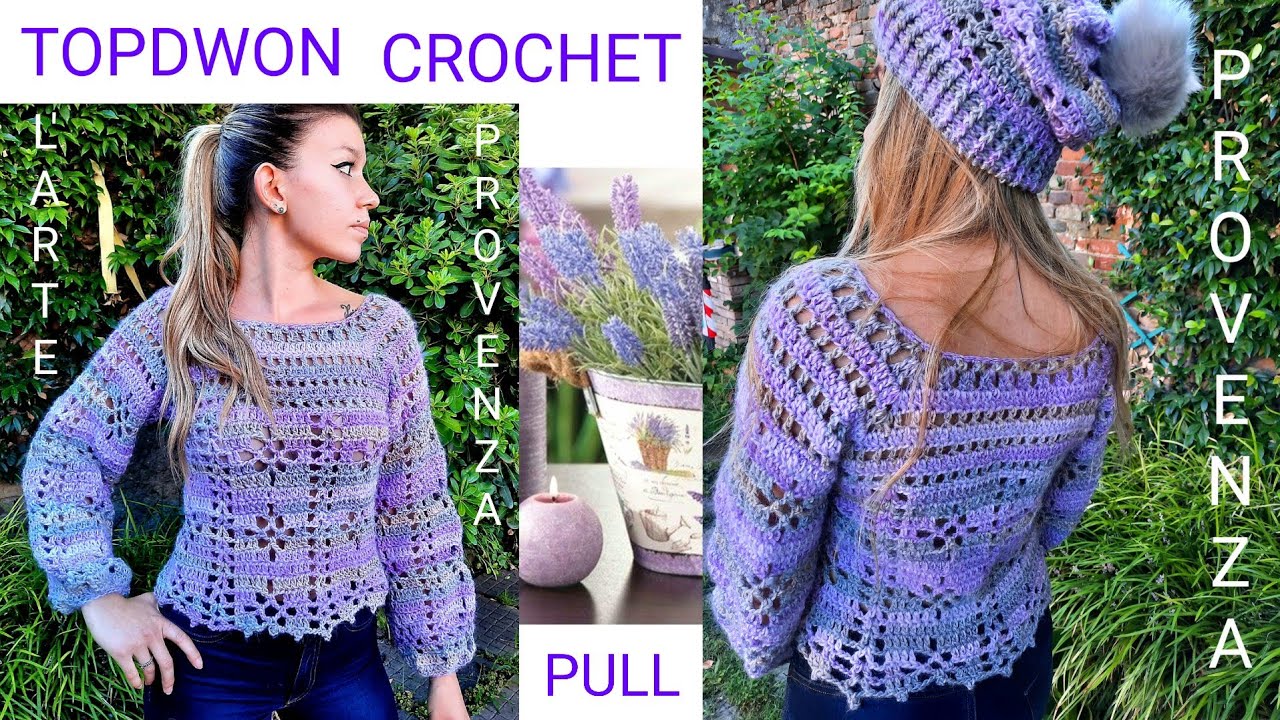 TUTORIAL   PULL  UNCINETTO   PROVENZA .  TUTTE LE TAGLIE.  SOTTOTITOLI INGLESE, FRANCESE,  SPAGNOLO