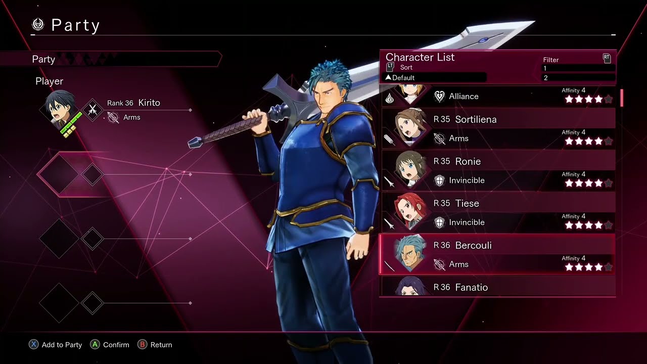 Sword Art Online Last Recollection all Playable characters