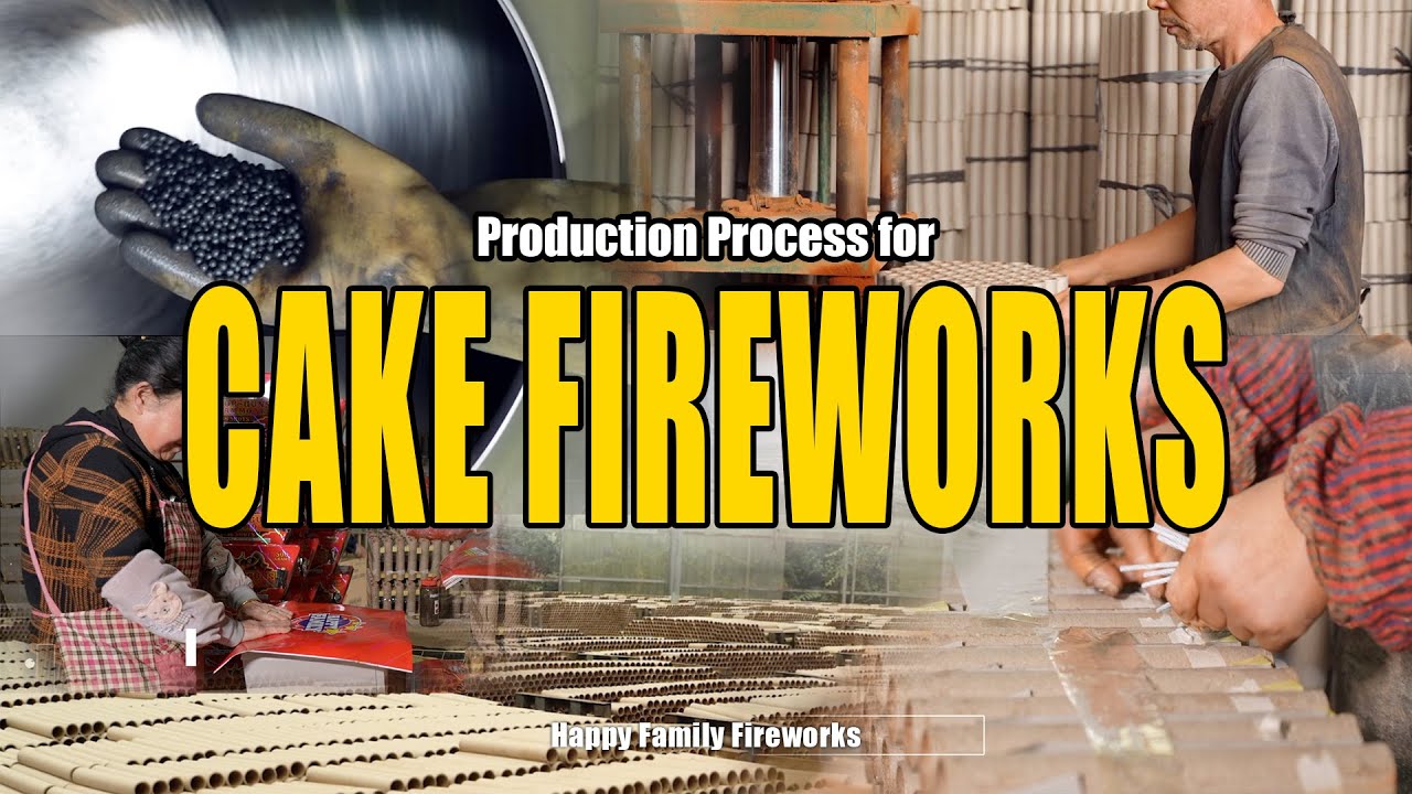 Full production process of cakes fireworks