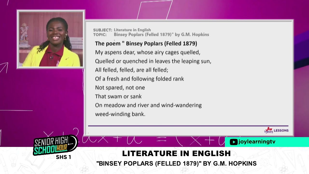 SHS 1 - Literature in English - ''Binsey Poplars Felled 1879'' By G M  HOPKINS