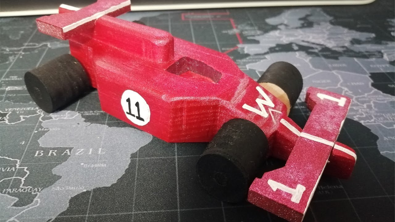 Como hacer Carrito de carreras F1 en madera de pino