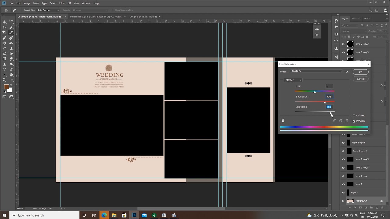 How to design wedding album in Adobe Photoshop #weddingalbum #folderizealbum #albumdesign