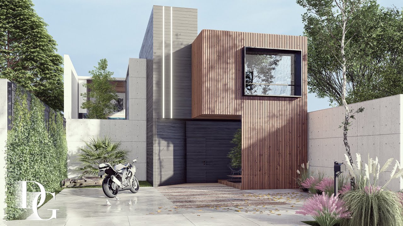 Minimalist loft house with a pool | Small House Design |121sqm