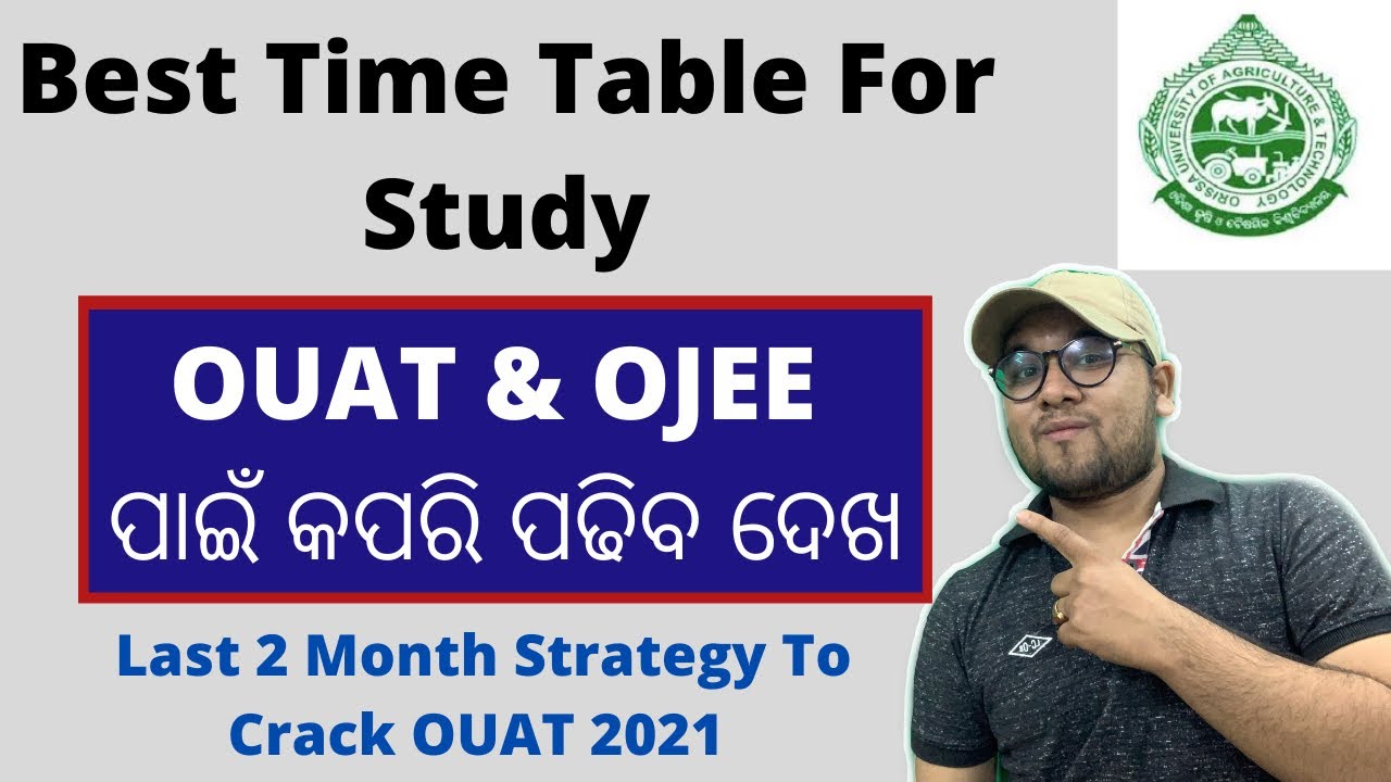 Best Time Table To Study For OUAT & OJEE | OUAT Entrance Exam 2021 | OJEE B.Pharmacy 2021