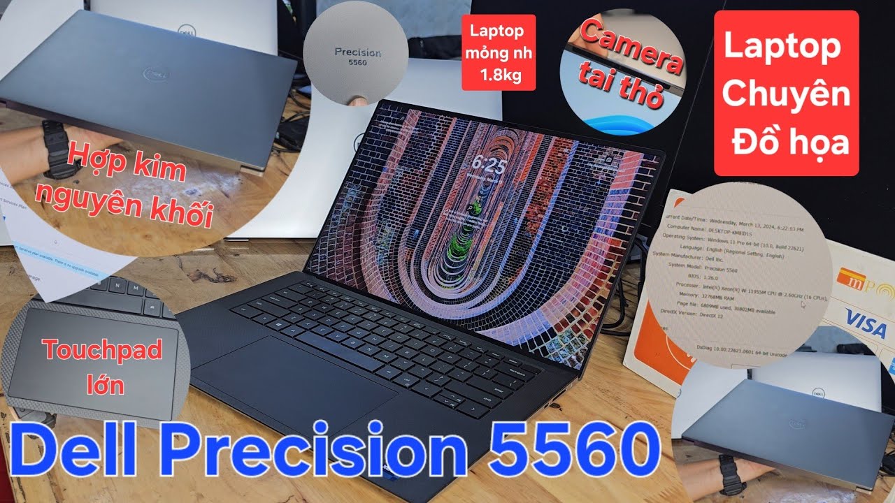 Dell Precision 5560 | CPU Xeon W-11955M, RAM 32GB, SSD 512, VGA NDIVIA RTX A2000, 15.6” Full HD ips