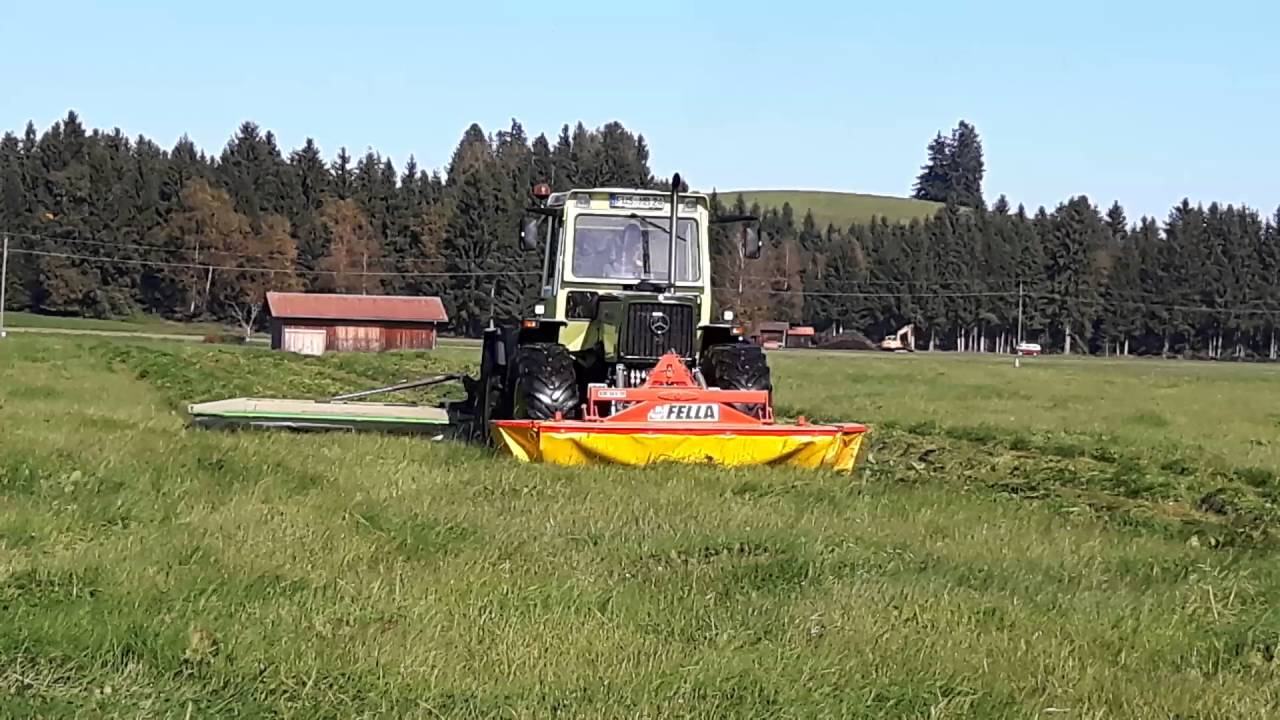 MB Trac 1000 turbo beim Mähen september 2016 im Allgäu Teil .1