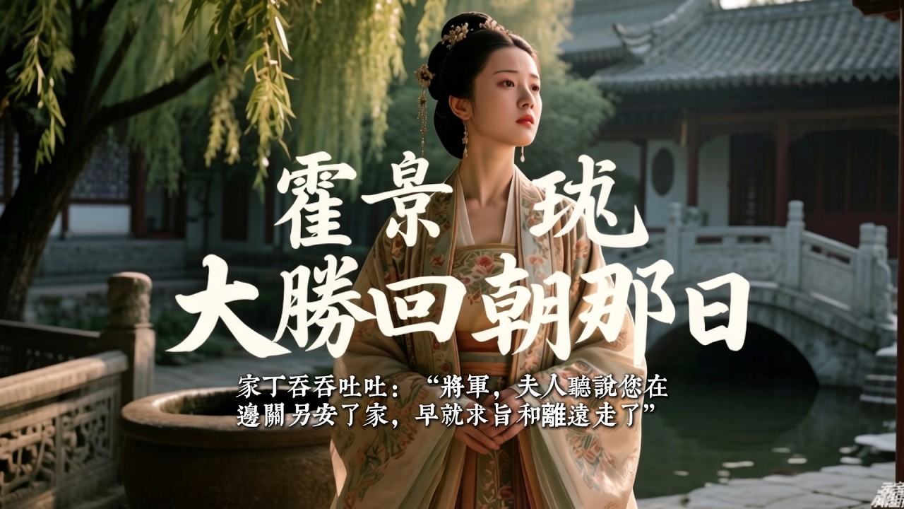 霍璟琰大勝回朝那日，見夫人沒來門口接，轉頭問家丁，家丁吞吞吐吐：“將軍，夫人聽説您在邊關另安了家，早就求旨和離遠走了”#古风 #有声小说 #爽文 #言情