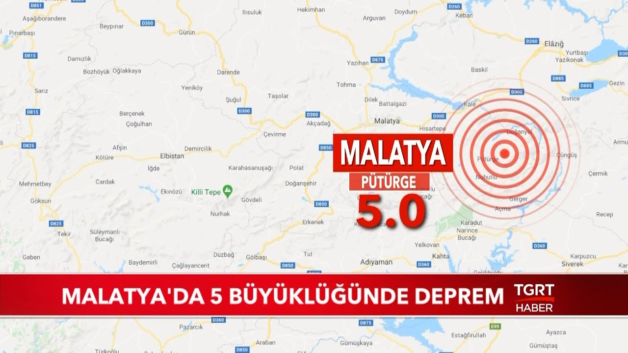 Malatya'da 5 Büyüklüğünde Deprem