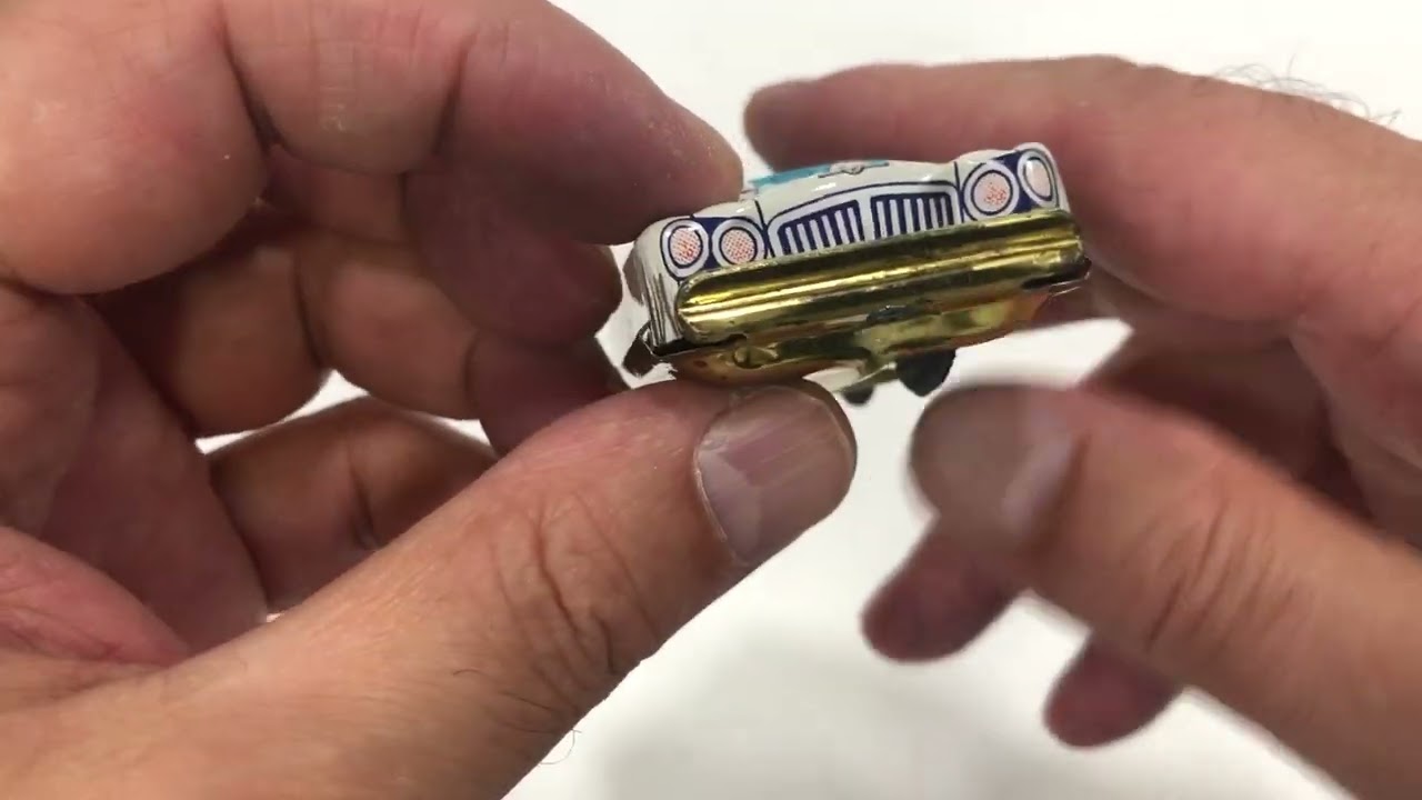 Metal araba Japan, U.S. Military Police Car, Vintage Tin Plate Friction Novelty Toy, Nakamura