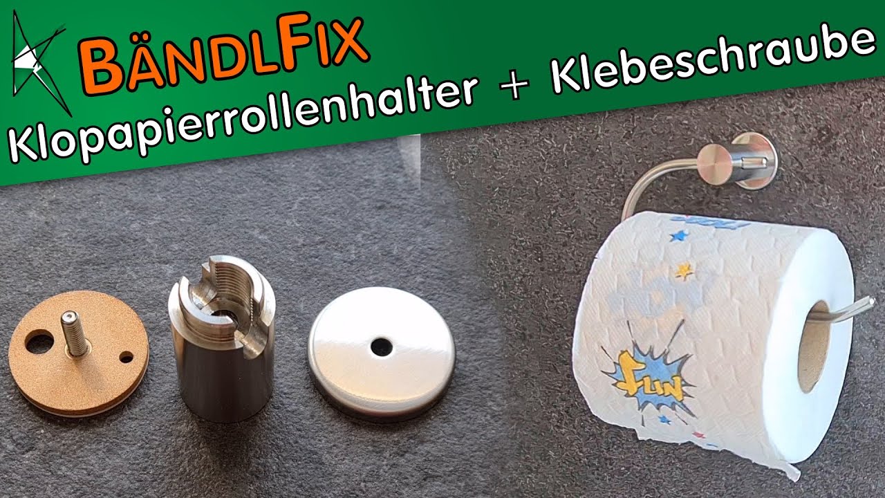 Wie baut man einen Klopapierhalter mit B&auml;ndlFix und der Klebeschraube von Tesa ohne zu schrauben?