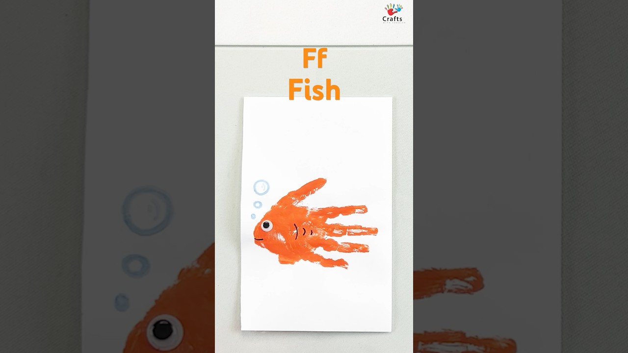 F is for Fish🐠 - Alphabet handprint art for toddlers 