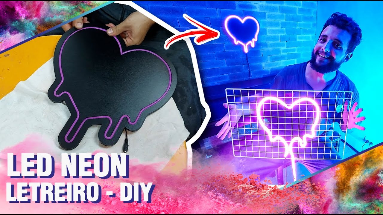 FAÇA ESSE LETREIRO COM LED NEON MUITO FÁCIL - DIY