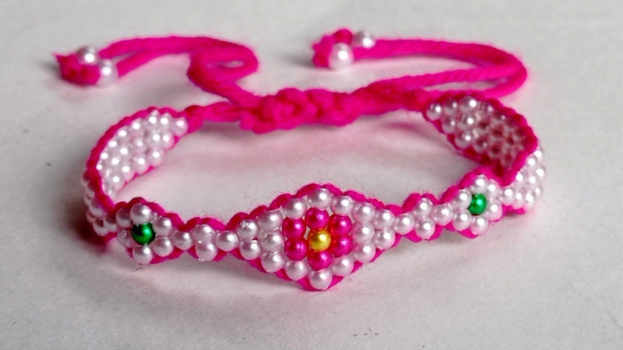 DIY | Easy | Handmade bracelet || Bracelet making with beads || How to make woolen pearls bracelet
