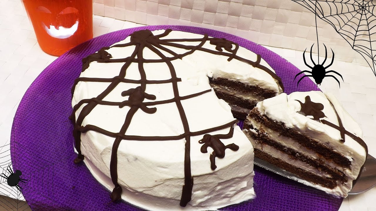 Torta morbida al cioccolato ragnatela - Halloween chocolate cake