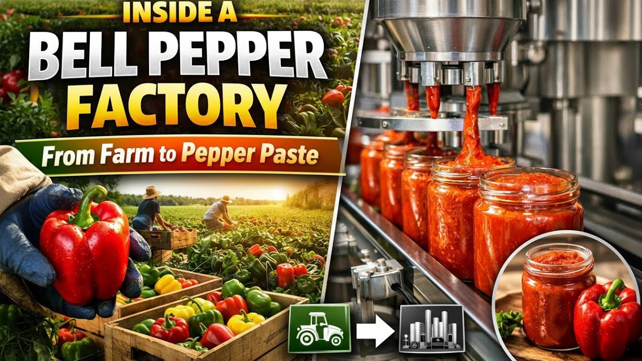 Inside a Bell Pepper Factory – From Farm to Pepper Paste (Full Process)