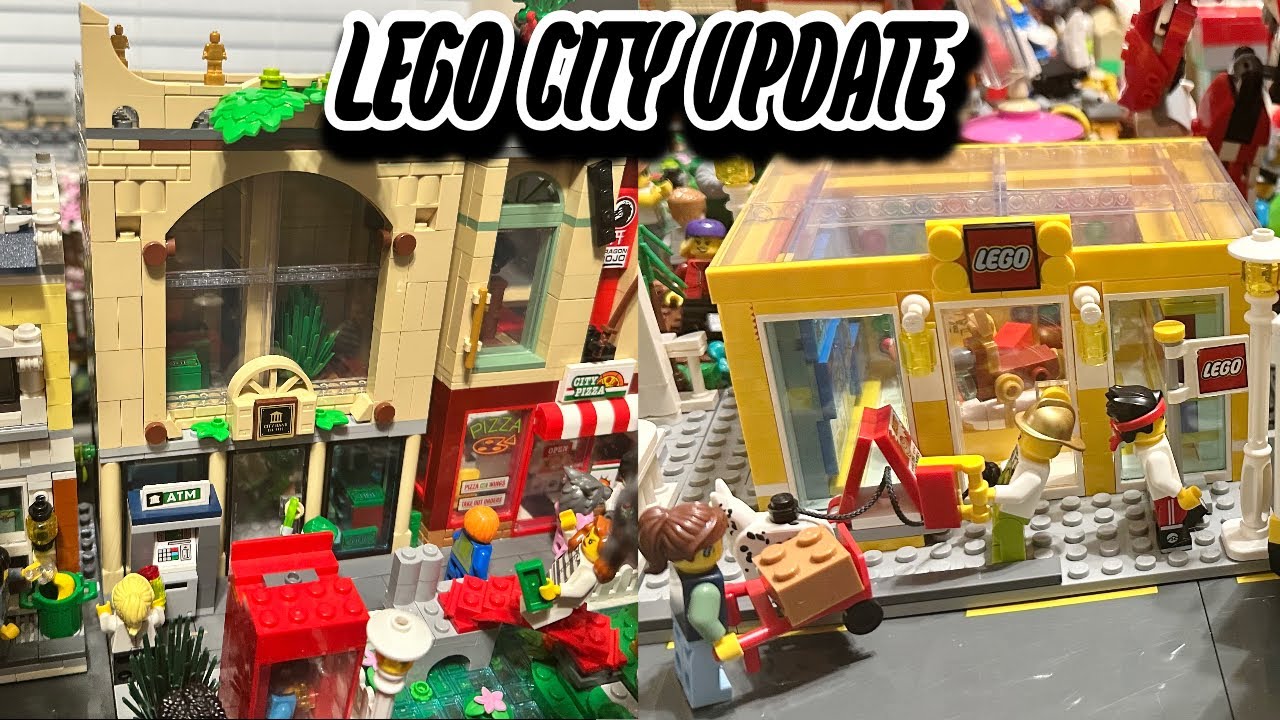 MOC LEGO City Update 23: Upgrades to the Lego Store & City Bank