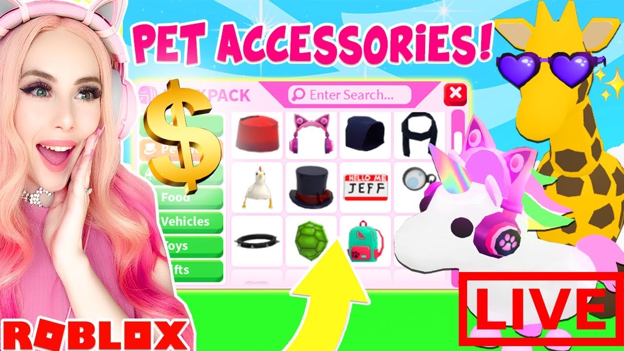 BUYING ALL THE BRAND NEW PET ACCESSORIES IN ADOPT ME! Leah Ashe Live