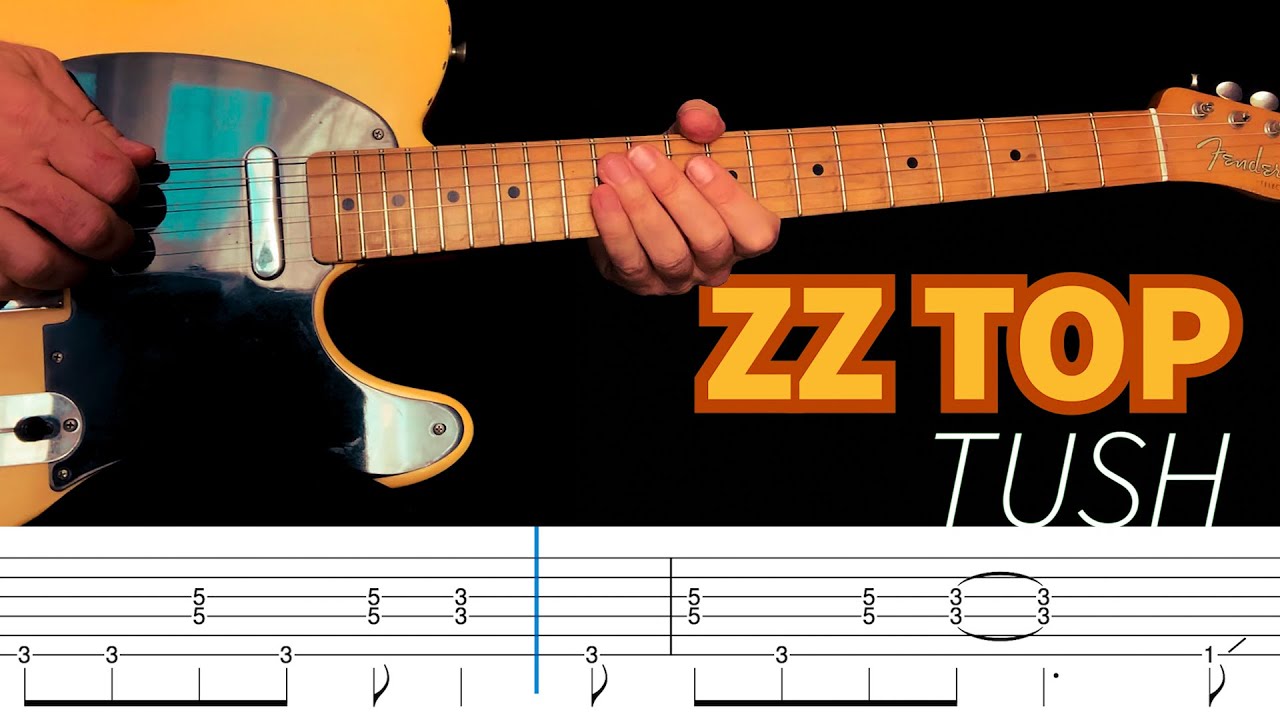 ZZ TOP - Tush - #guitarlesson with slide solo + TAB