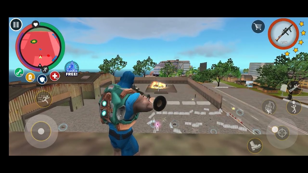 rope hero on army base  robot car and flight in rope hero vice town game 