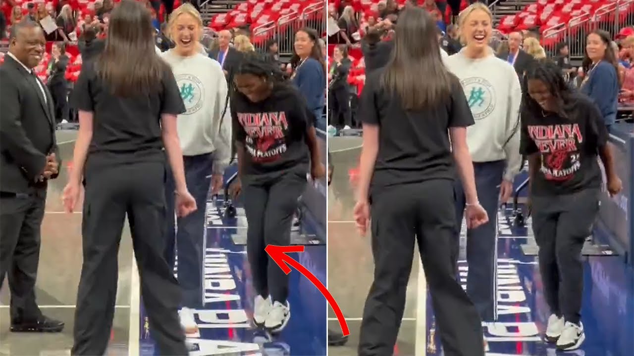 Caitlin Clark Breaks Into a Silly Dance in Front of Sophie Cunningham Before Game 2 | Dream vs Fever