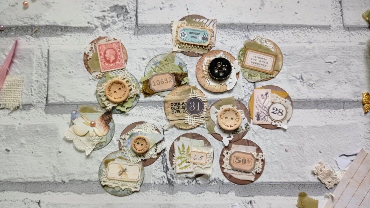 Circle Snippets Challenge - Junk Journal Cluster Embellishments - #msscrapbusters