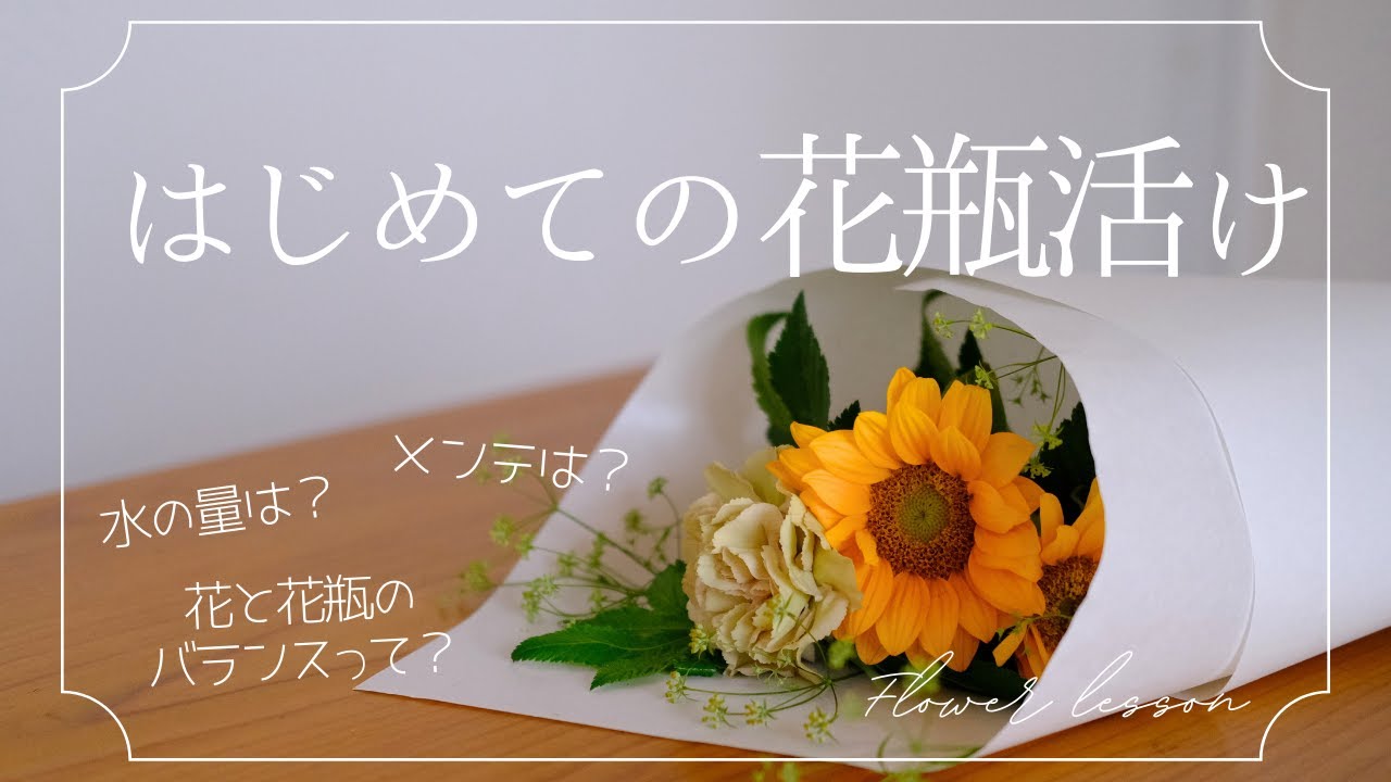 【初心者さん】はじめての花瓶活け　切り花「基本のキ」活け方 飾り方 メンテナンス方法｜花の活け方