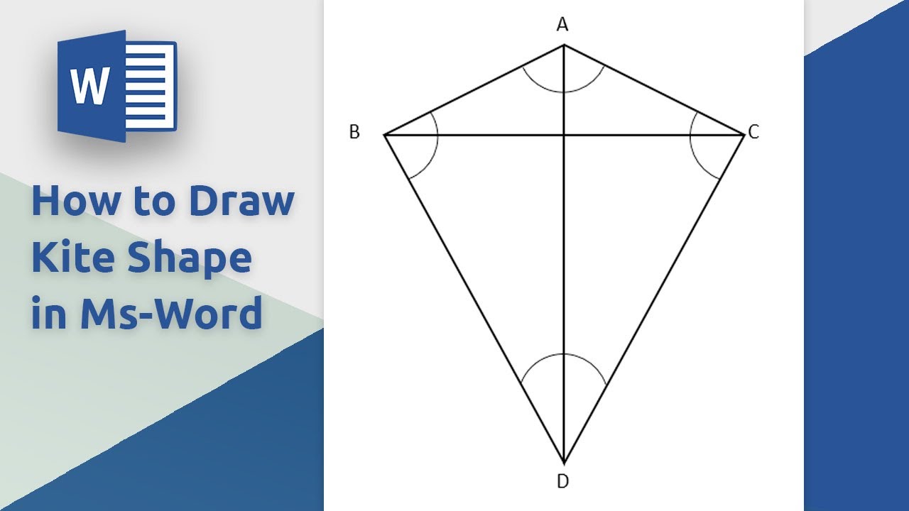 How to construct a Geometrical shape Kite in ms word 2019