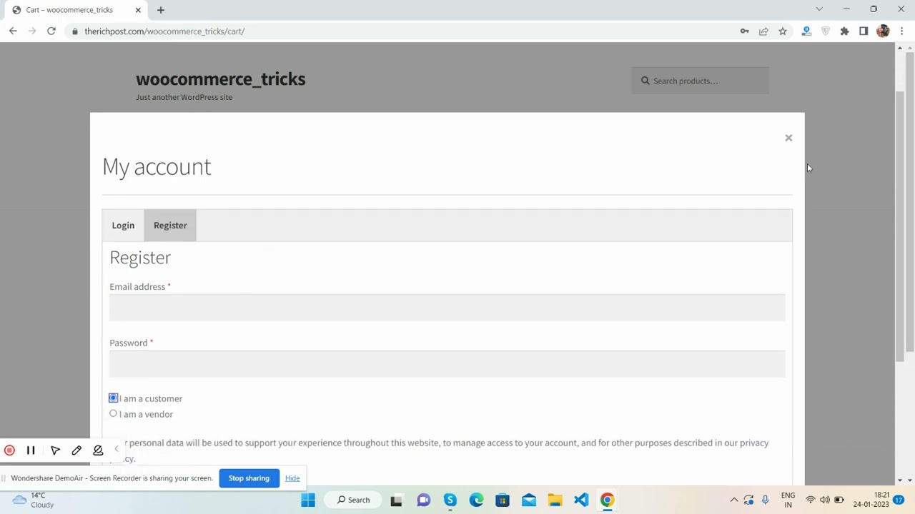 Trick to show Dokan Multivendor Login Registration page inside Modal Popup