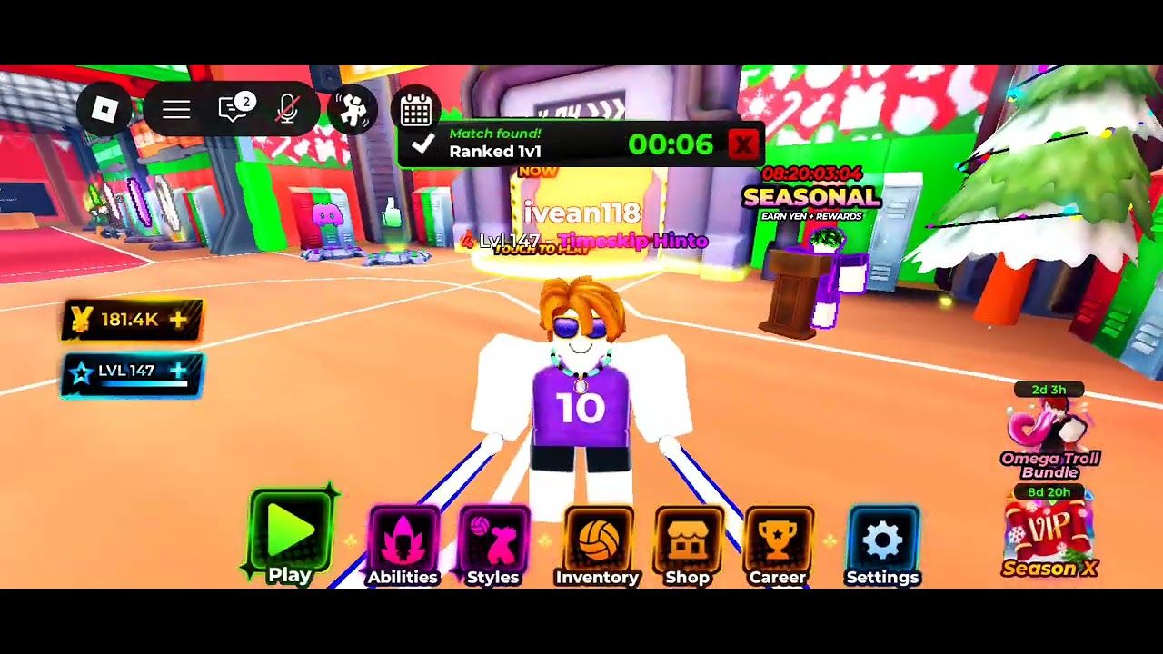 Playing 1v1 ranked in volleyball legends 